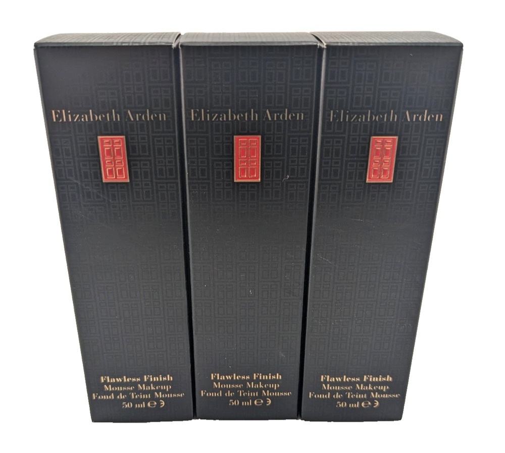 3x Elizabeth Arden Flawless Finish Mousse *04 MELBA* Makeup 50ml New with Box